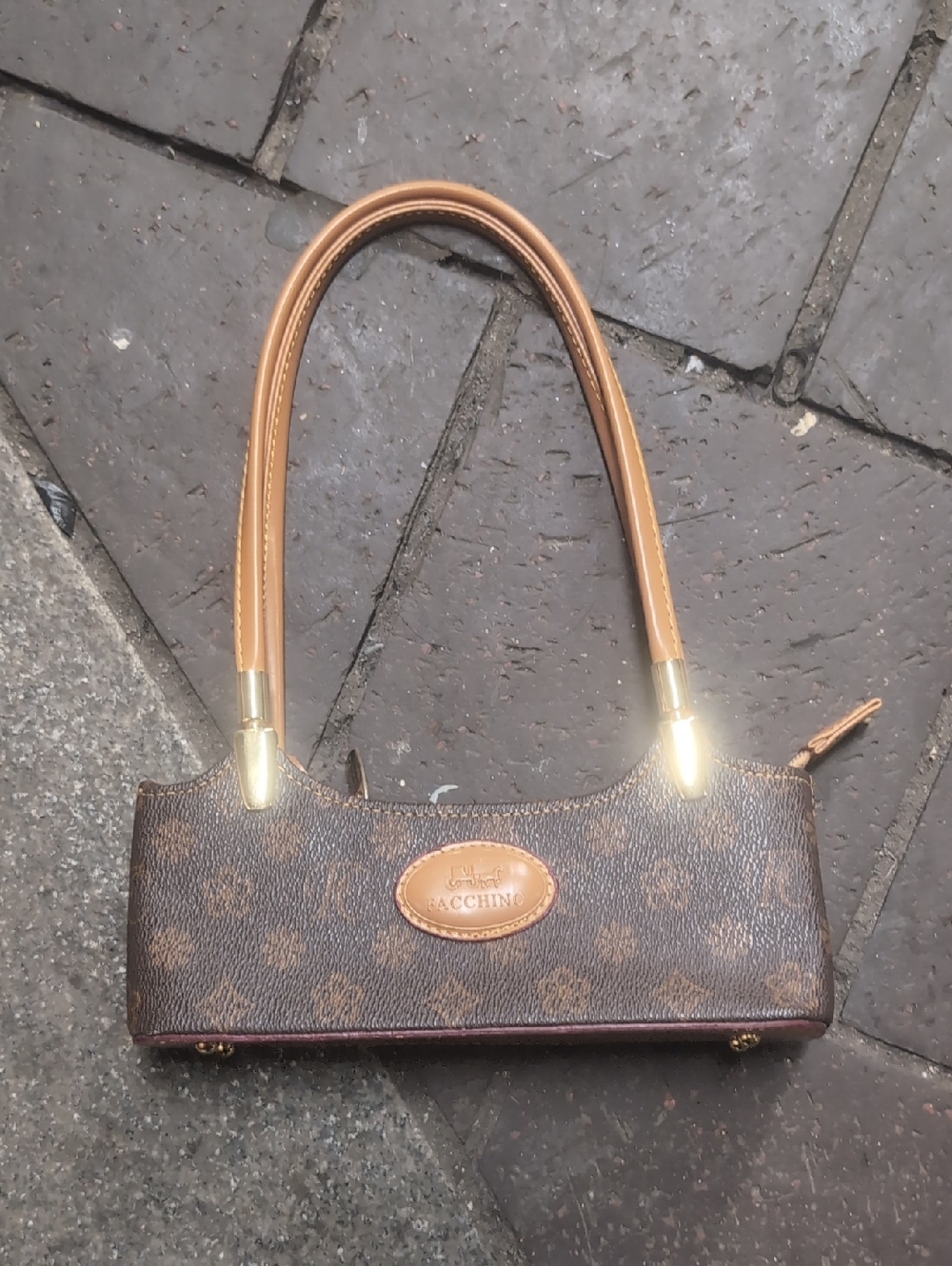 Brown Patterned Shoulder Bag